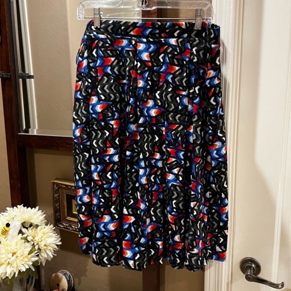 Lularoe Women's Plus Size 3XL Multi Colored Skirt Pleaded Elastic Waist